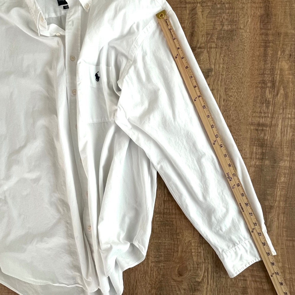 Ralph Lauren Mens 2XB Big Classic Fit White Oxford Button Down Shirt Long Sleeve - Picture 6 of 6